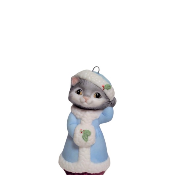 1989 Hallmark Christmas Kitty Porcelain Ornament QX5445 - Adorable Holiday Decor - Picture 7 of 7